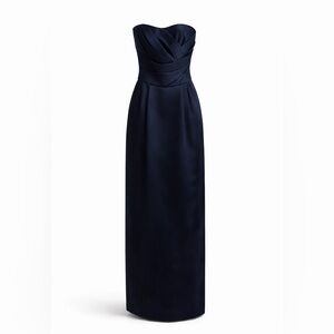 David's Bridal Midnight Blue/Navy Strapless Dress